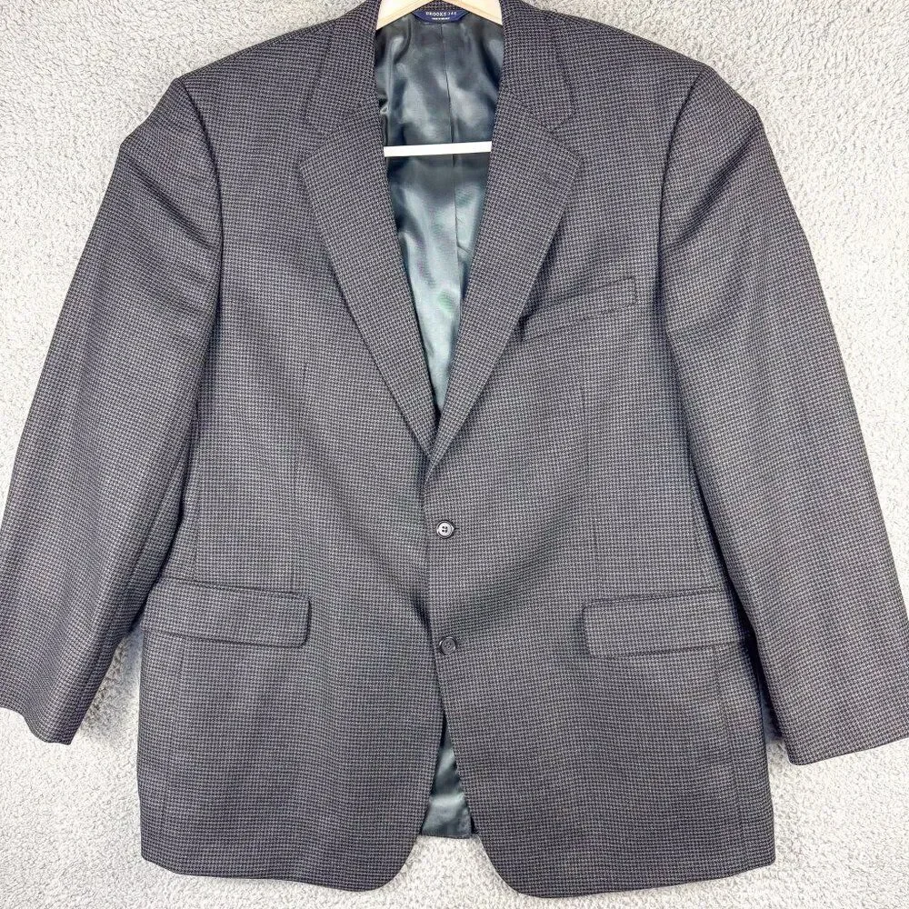 VTG Brooks Brothers 346 Blazer Mens 46L Gray Worsted Wool Office Casual‎ Wedding